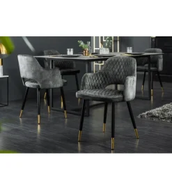 Krzesło Paris Velvet szaro zielone