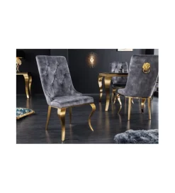 Krzesło TRENTINO LEW Modern Barock  szare