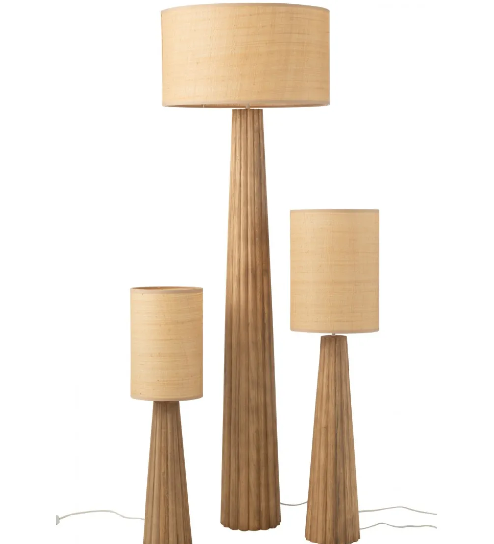 Lampa podłogowa UMBRELLA 157 cm drewno ailantus naturalna
