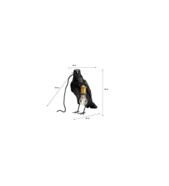 Lampa stołowa Animal Crow 34 cm czarna