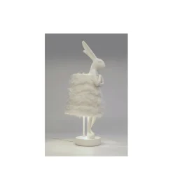 Lampa stołowa ANIMAL RABBIT FUR 68 cm srebrno biała