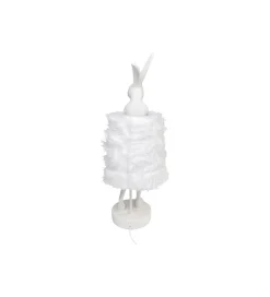 Lampa stołowa ANIMAL RABBIT FUR 68 cm srebrno biała