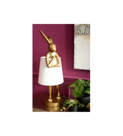 Lampa stołowa ANIMAL RABBIT 88 cm złoto biała