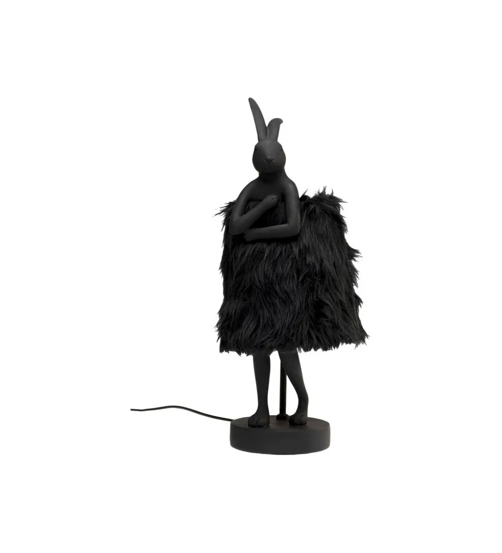 Lampa stołowa ANIMAL RABBIT FUR 50 cm czarno złota