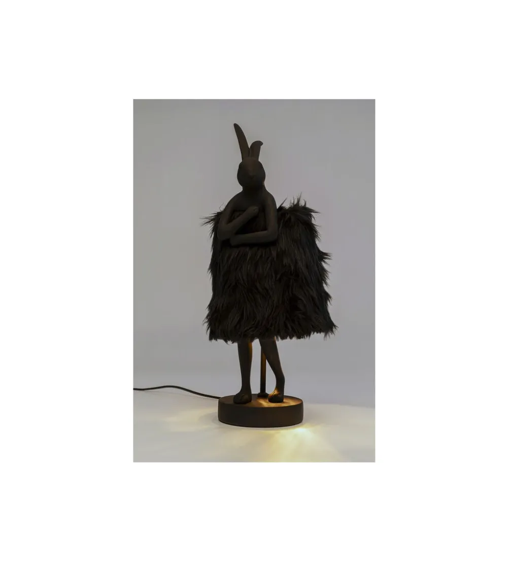Lampa stołowa ANIMAL RABBIT FUR 50 cm czarno złota