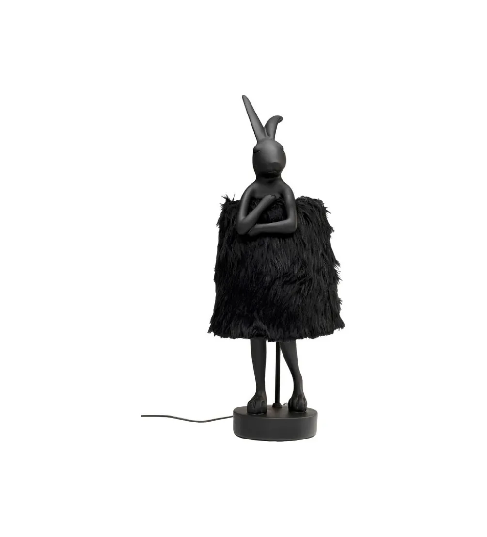 Lampa stołowa ANIMAL RABBIT FUR 68 cm czarna