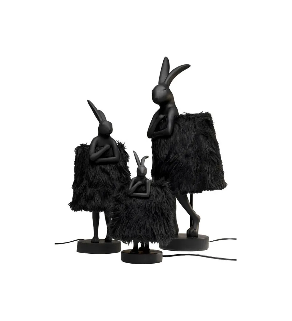 Lampa stołowa ANIMAL RABBIT FUR 68 cm czarna