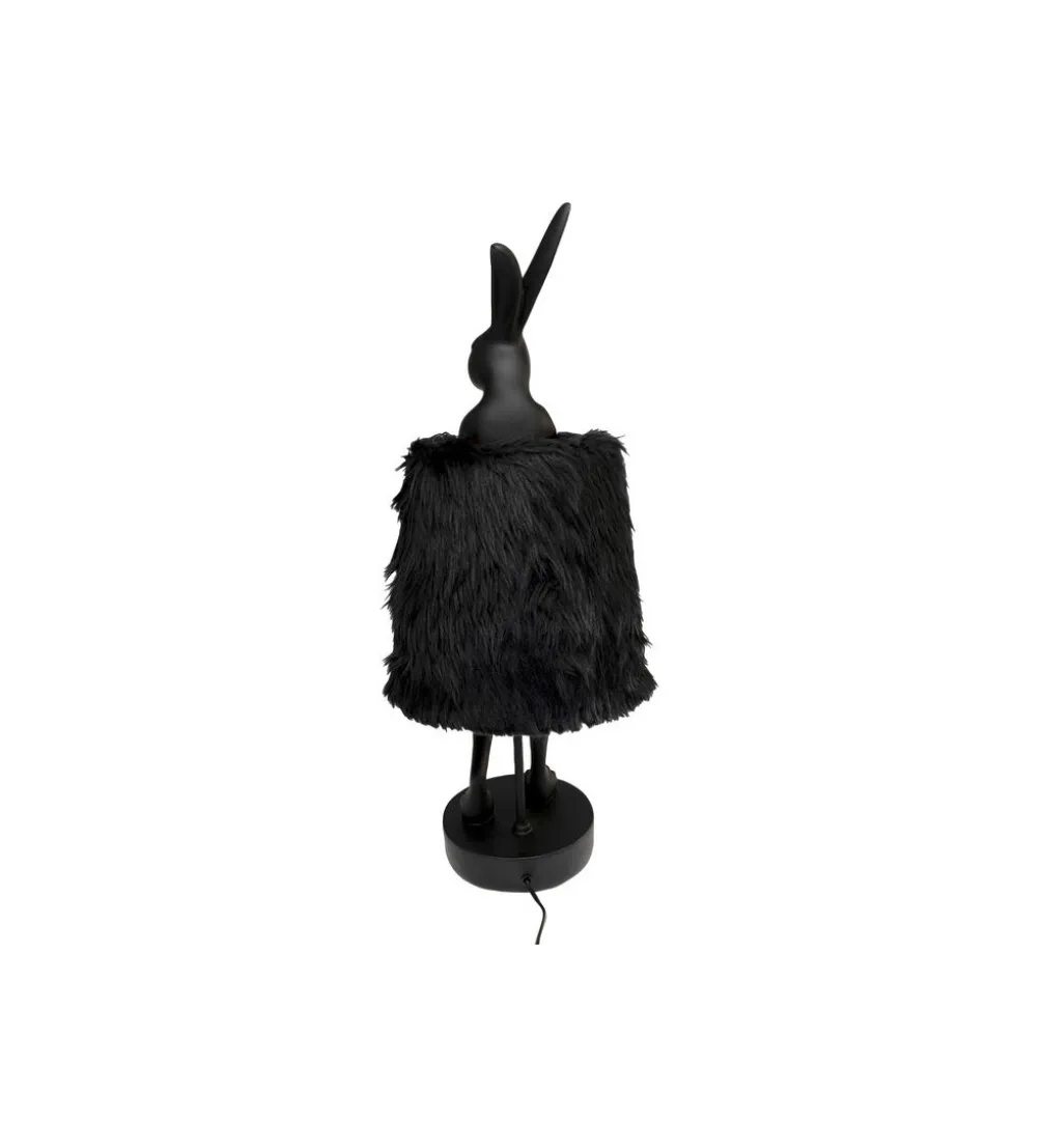 Lampa stołowa ANIMAL RABBIT FUR 68 cm czarna