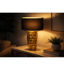Lampa stołowa AURELIA 55 cm czarna złota