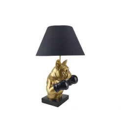 Lampa stołowa BULLDOG 55 cm złota czarna