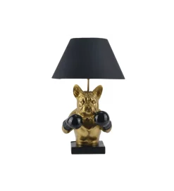 Lampa stołowa BULLDOG 55 cm złota czarna