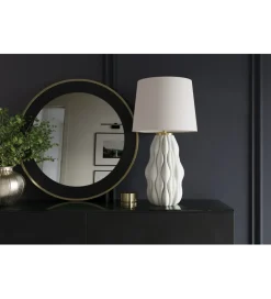 Lampa stołowa ELEGANCIA 65 cm ceramika biały