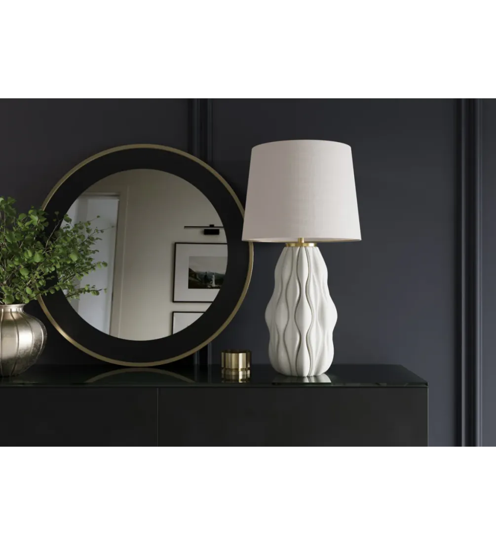 Lampa stołowa ELEGANCIA 65 cm ceramika biały