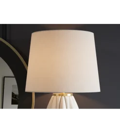 Lampa stołowa ELEGANCIA 65 cm ceramika biały