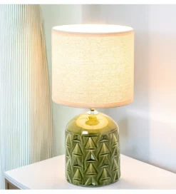 Lampa stołowa FRANKY 28 cm ceramiczna zielona