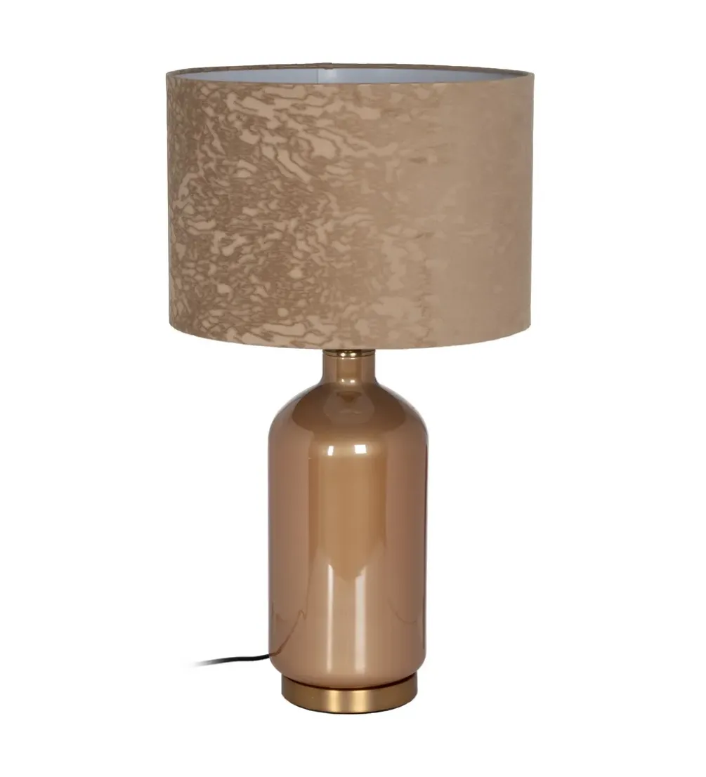 Lampa stołowa GETMARY 68 cm złoto beżowa