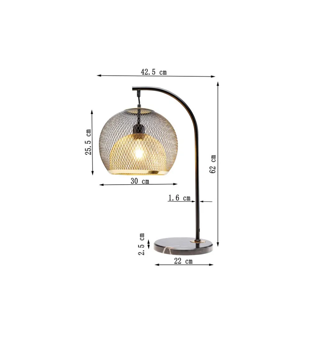 Lampa stołowa GRATO 62 cm czarna