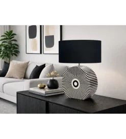 Lampa stołowa HARMONY NATURE 65 cm czarnobiała