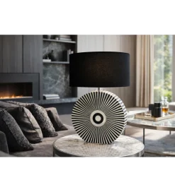 Lampa stołowa HARMONY NATURE 65 cm czarnobiała