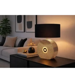 Lampa stołowa HARMONY NATURE 65 cm czarnobiała