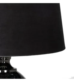 Lampa stołowa HEMLA 64 cm szklana czarno szara