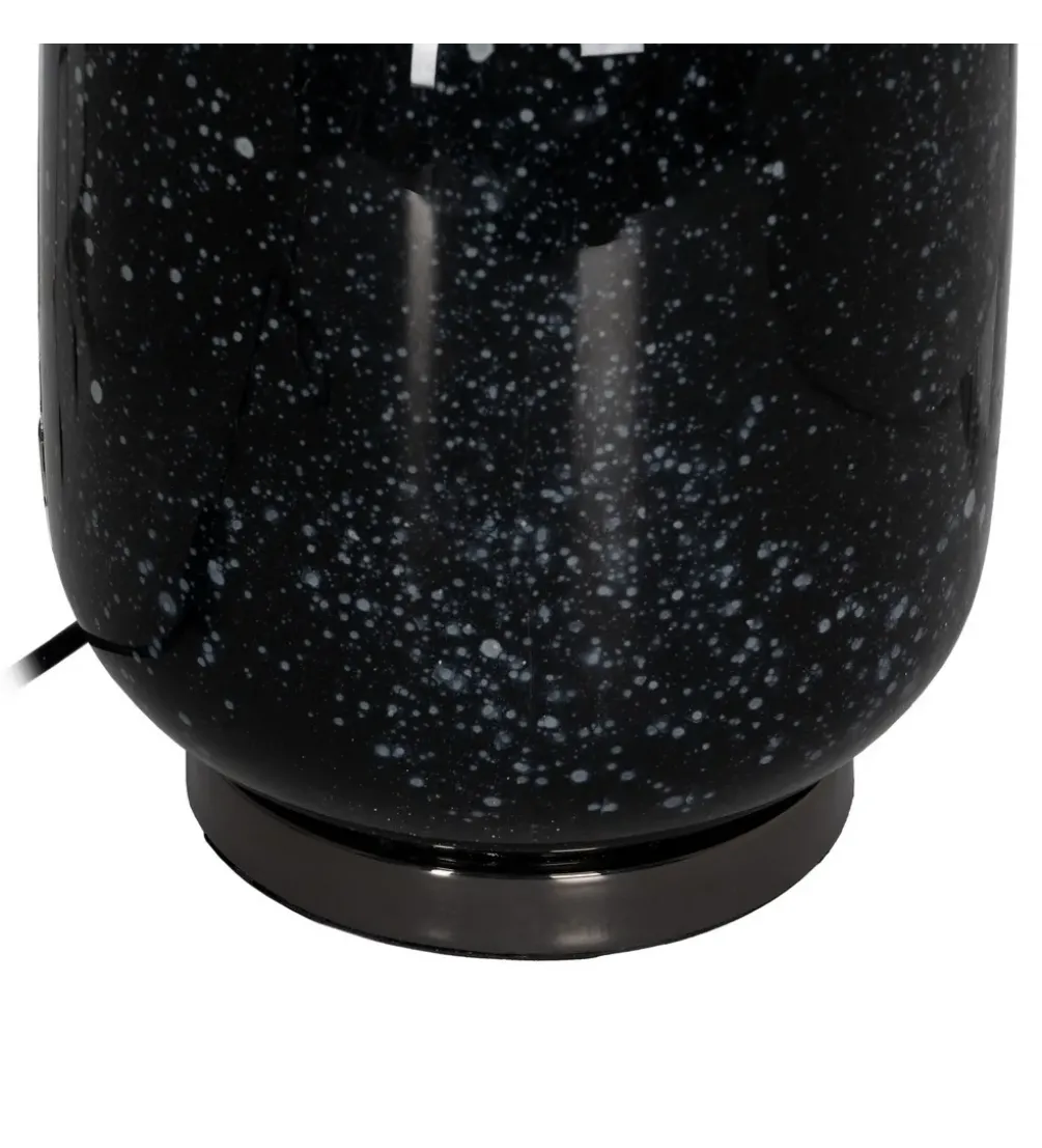 Lampa stołowa HEMLA 64 cm szklana czarno szara