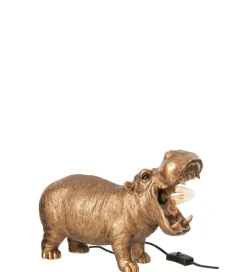 Lampa stołowa Hippo 25 cm antyczny miedź