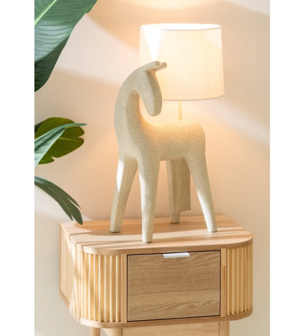 Lampa stołowa HORSE 56 cm beżowa