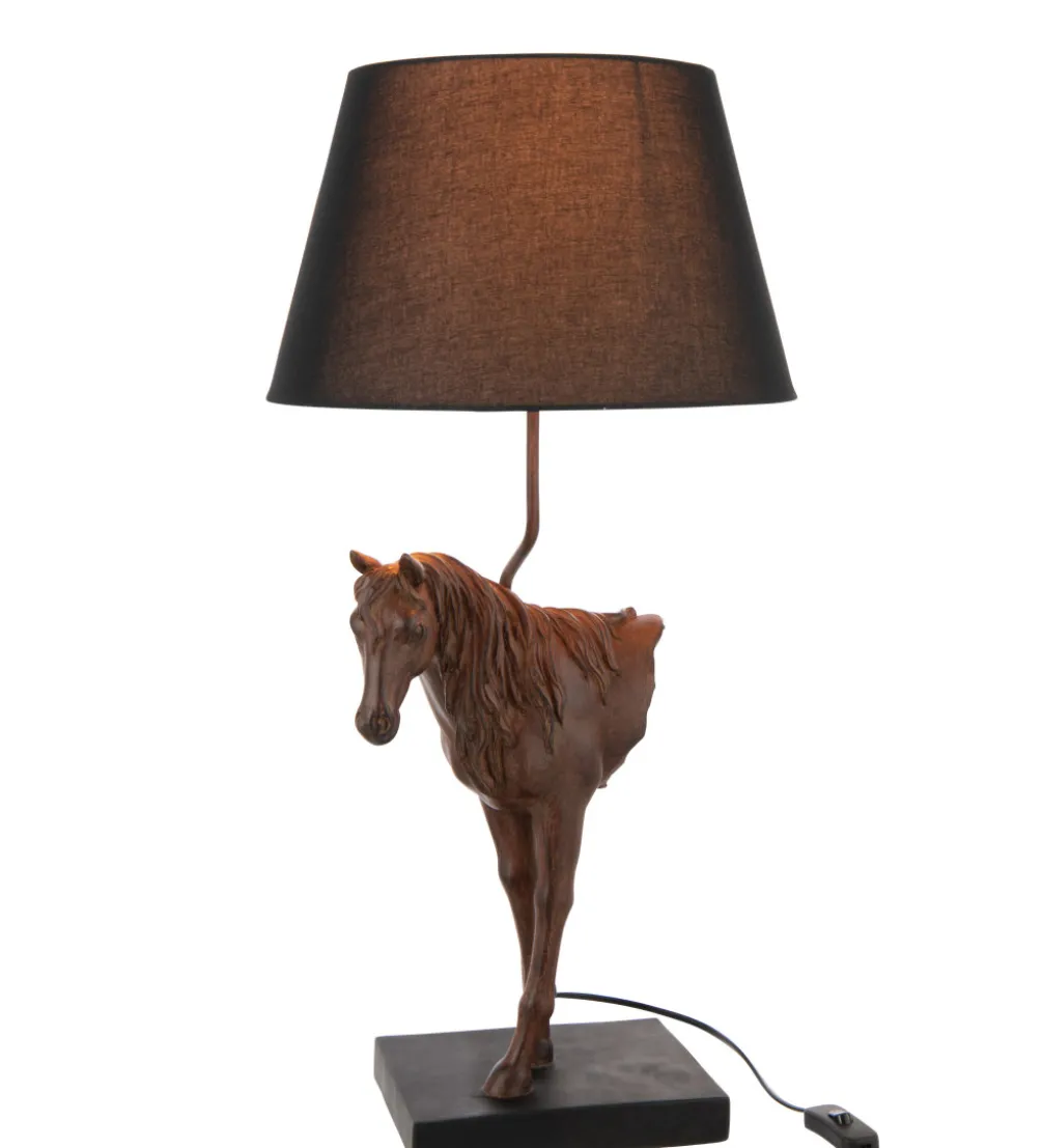 Lampa stołowa KOŃ 70 cm ciemnobrązowy