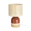 Lampa stołowa MENOSEA 37 cm terrakota kremowa