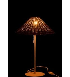 Lampa stołowa MERTAN 50 cm rattan biała
