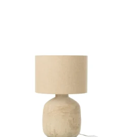 Lampa stołowa MIA 47 cm terrakota beżowa