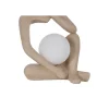 Lampa stołowa MUJER 35 cm beżowo biała