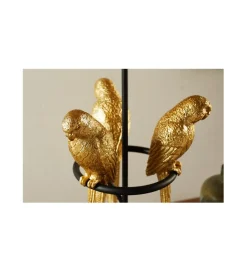 Lampa stołowa Papuga 35 cm czarno złota