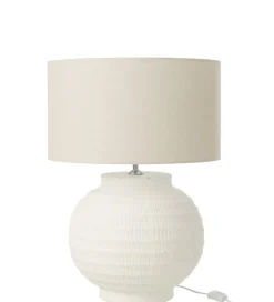 Lampa stołowa SCADY 62 cm terrakota biała