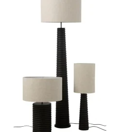 Lampa stołowa SHARY 85 cm drewno ailanthus czarna