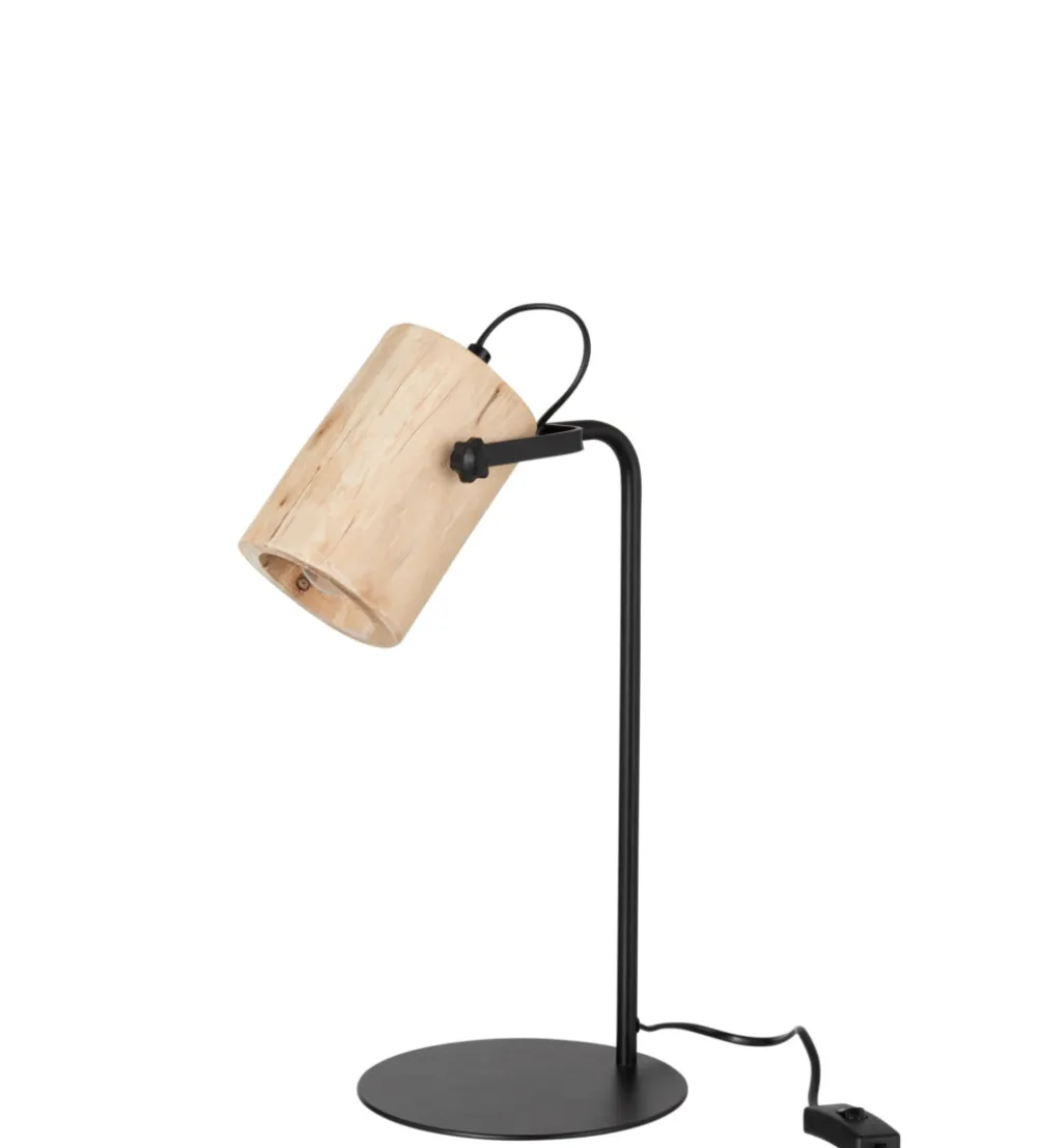Lampa stołowa SILAS 42 cm czarna naturalna