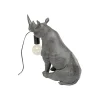 Lampa stołowa SITTING RHINO 42 cm szara