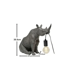 Lampa stołowa SITTING RHINO 42 cm szara