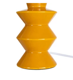 Lampa stołowa STRIPENMA 43 cm musztardowa kremowa