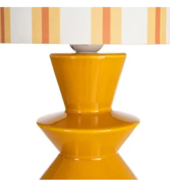 Lampa stołowa STRIPENMA 43 cm musztardowa kremowa