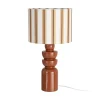 Lampa stołowa STRIPENMA 47 cm terrakota kremowa