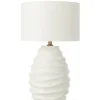 Lampa stołowa WAVING 68 cm ceramika biała