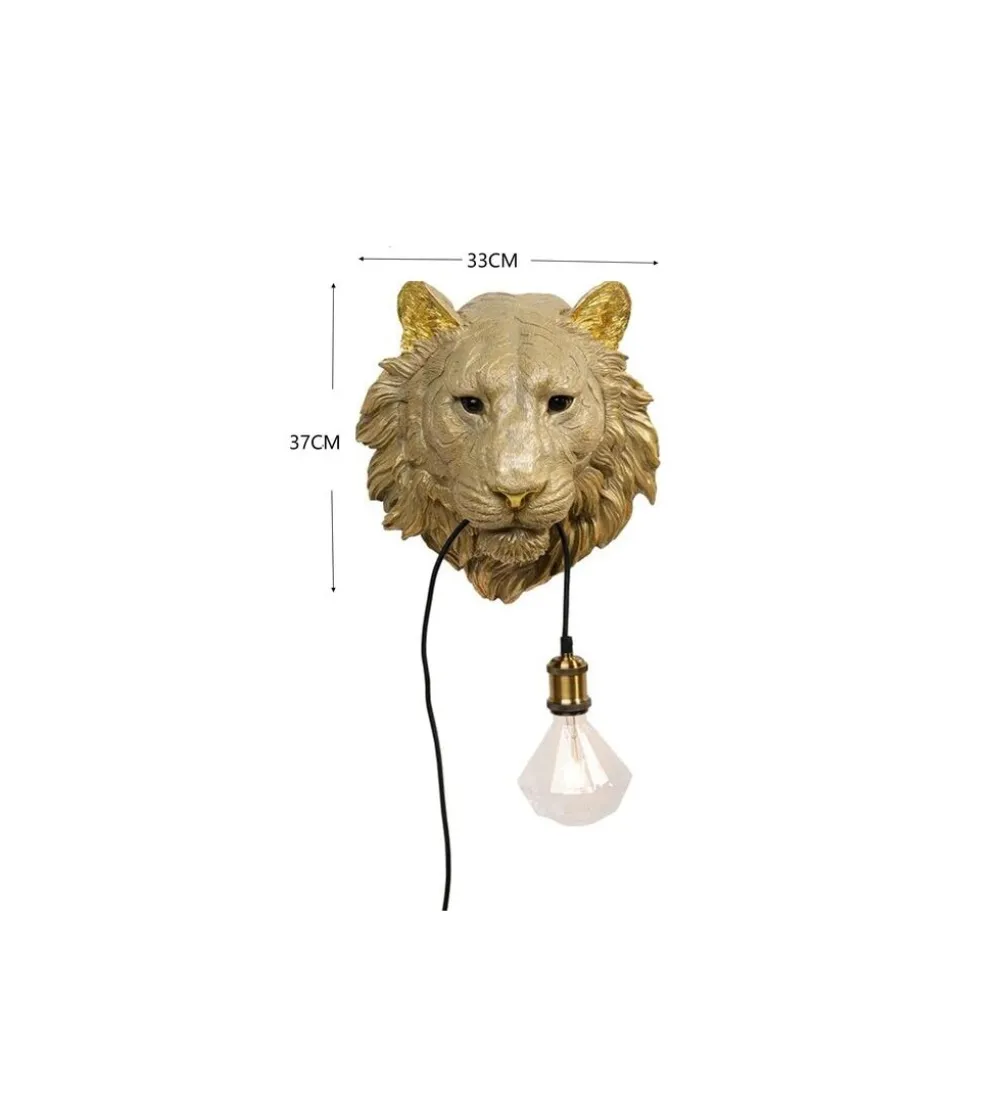Lampa ścienna ANIMAL TIGER HEAD 34 cm złota