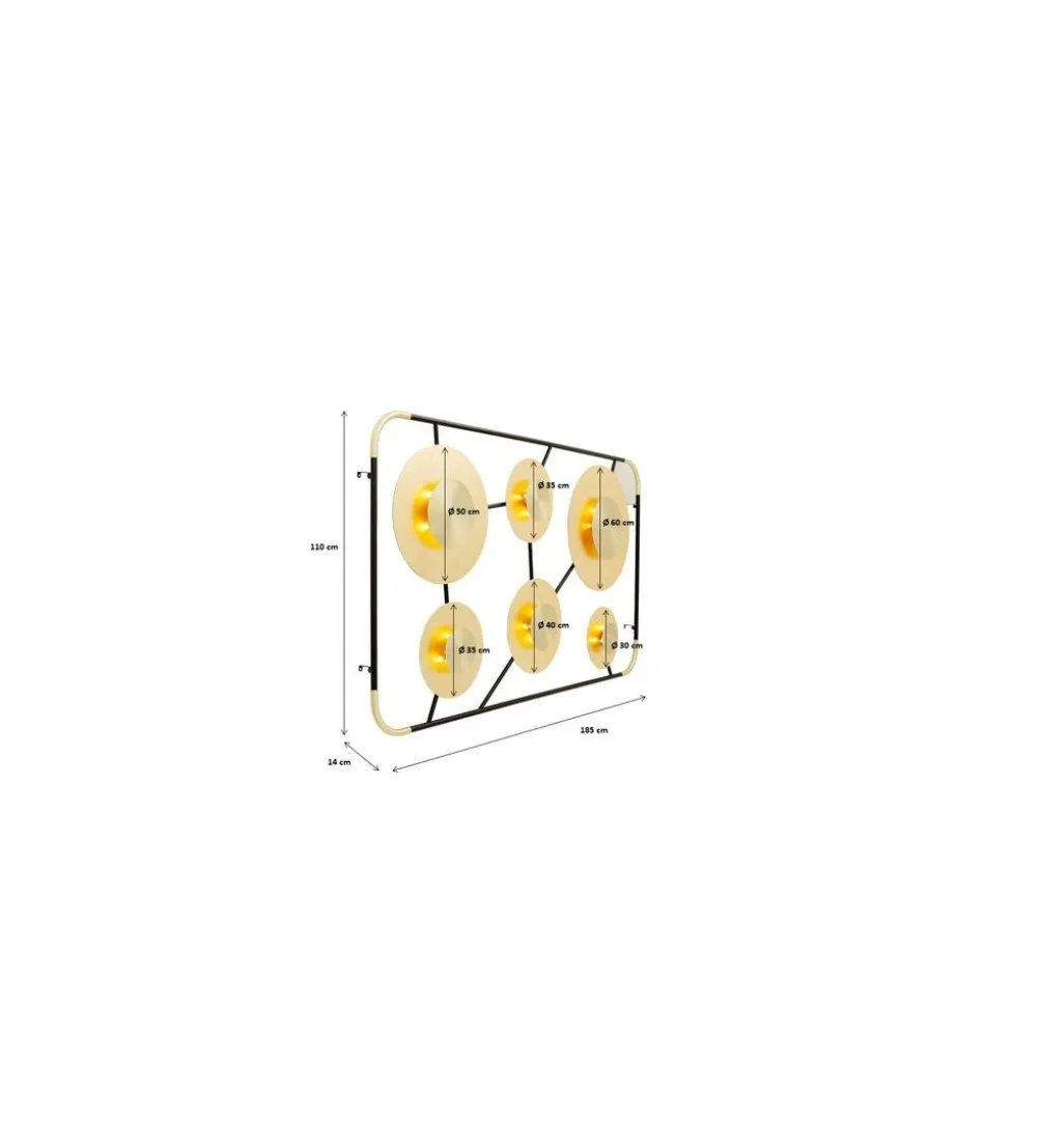 Lampa ścienna DISC 110 x 185 cm złota