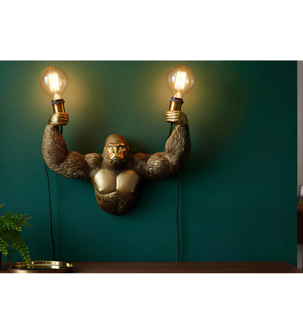Lampa ścienna KING APE 50 cm złota