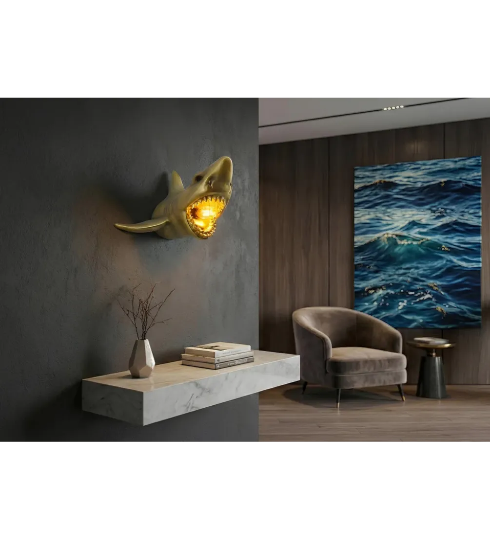 Lampa ścienna SHARK 40 cm złota