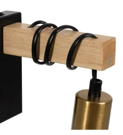 Lampa ścienna VITES 52 cm czarna naturalna