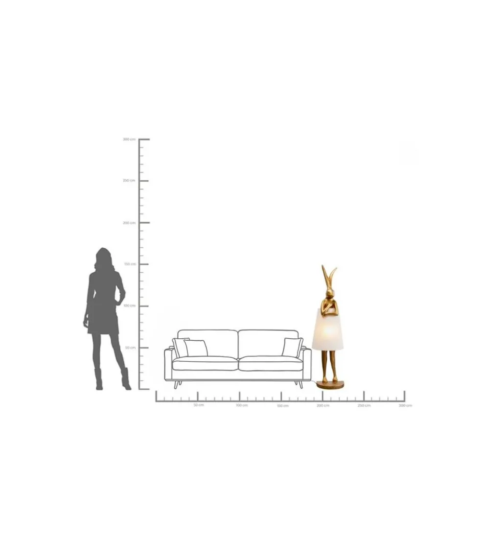 Lampa podłogowa ANIMAL RABBIT 150 cm złota
