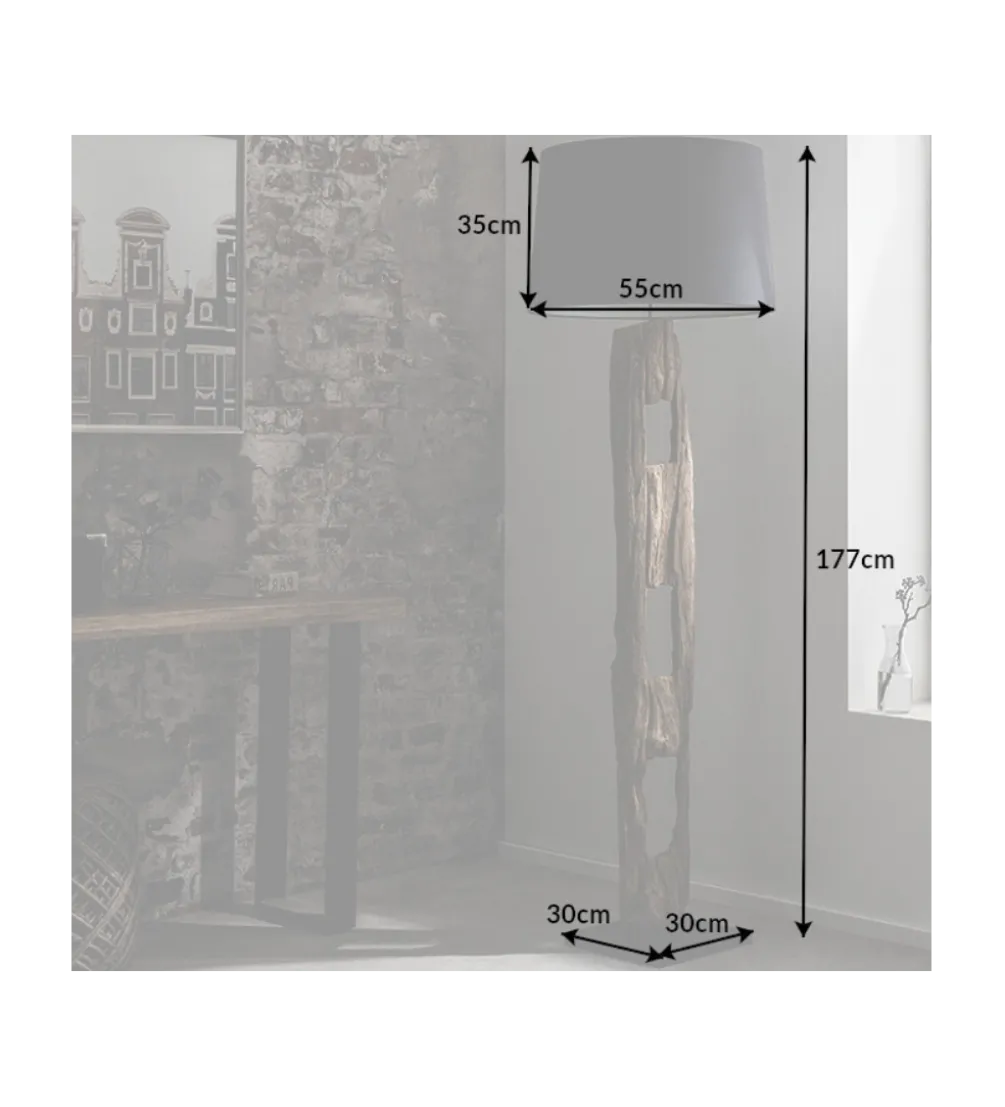 Lampa podłogowa BARRACUDA 177 cm czarna